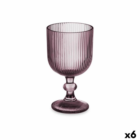 Calice per vino Righe Grigio Vetro 260 ml (6 Unità)