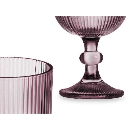 Calice per vino Righe Grigio Vetro 260 ml (6 Unità)