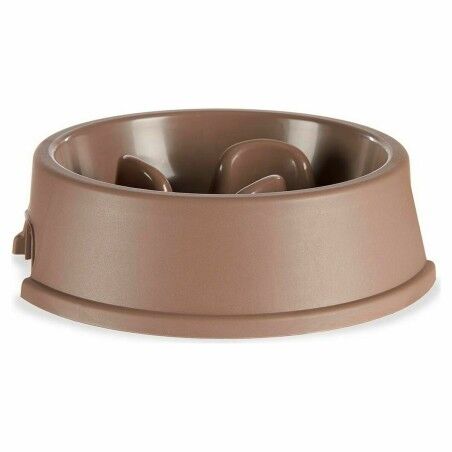 Ciotola ad Alimentazione Lenta per Animali Domestici Beige Plastica (27 x 7,5 x 27 cm) (12 Unità)