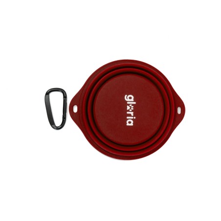 Ciotola Pieghevole per Animali Domestici Gloria Rosso Silicone Alluminio 550 ml