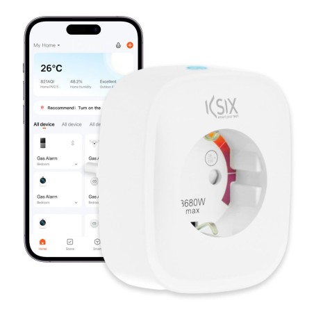 Presa Intelligente KSIX Smart Energy Slim WIFI 250V Bianco