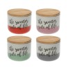 Barattolo Versa The Sweetes Side Of Life Pieghevole Porcellana Legno (10 x 8,2 x 10 cm)