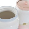 Barattolo DKD Home Decor Dolomite Azzurro Multicolore Rosa chiaro Mediterraneo 15 x 15 x 22 cm (2 Unità)
