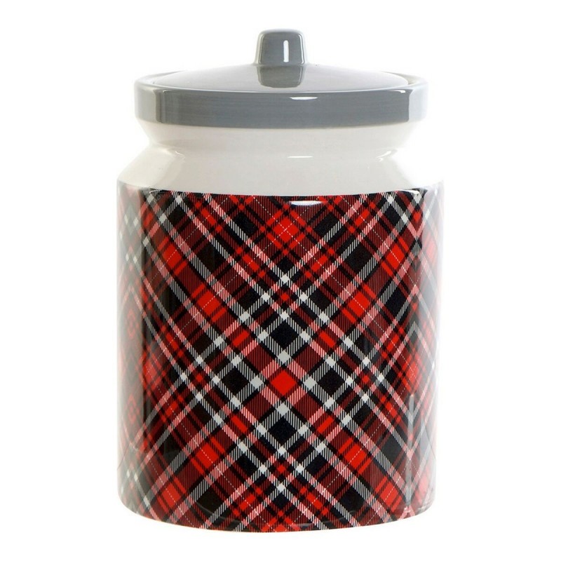 Barattolo DKD Home Decor Nero Rosso Grigio 15 x 15 x 22 cm Barattolo DKD Home Decor Nero Rosso Grigio 15 x 15 x 22 cm