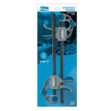 Sergente monomanuale Ferrestock Acciaio Plastica (2 pcs)