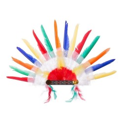 Cappello My Other Me Multicolore Piume Indiano Americano 58 x 38 cm