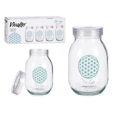 Barattolo Vivalto Slow Life Trasparente 1,8 L (4 Unità)