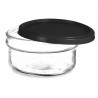 Porta Pranzo Rotondo con Coperchio Vivalto 249-2 Nero Trasparente Vetro Plastica 415 ml 12 x 6 x 12 cm (24 Unità)