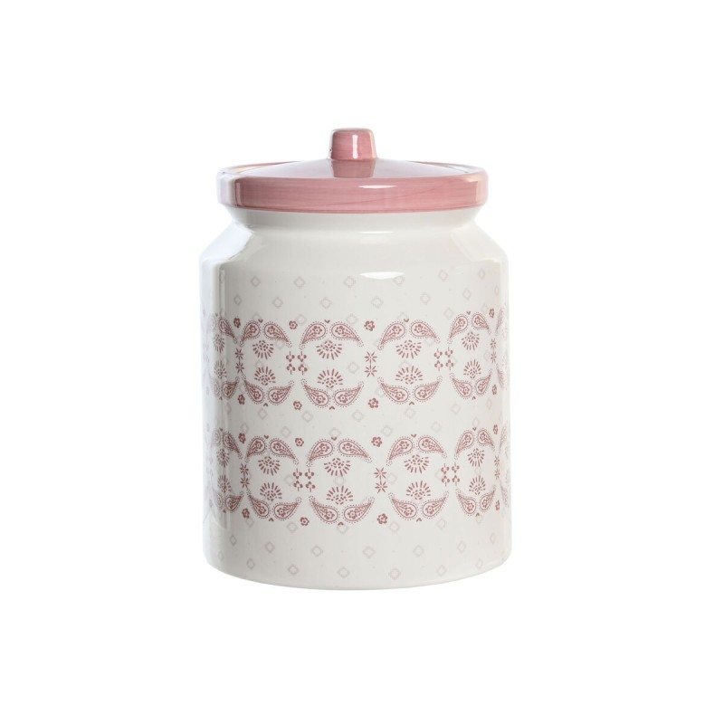 Barattolo DKD Home Decor 15,5 x 15,5 x 21 cm Rosa Bianco Dolomite Barattolo DKD Home Decor 15,5 x 15,5 x 21 cm Rosa Bianco Dolomite
