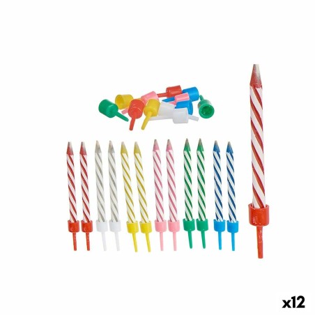 Set di Candele Compleanno Multicolore (12 Unità)