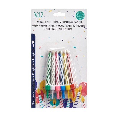 Set di Candele Compleanno Multicolore (12 Unità)
