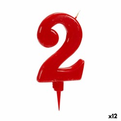 Candela Compleanno Rosso Numeri 2 (12 Unità)