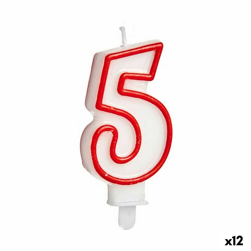 Candela Compleanno Numeri 5 (12 Unità) Candela Compleanno Numeri 5 (12 Unità)