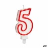 Candela Compleanno Numeri 5 (12 Unità)