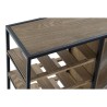 Portabottiglie DKD Home Decor 80 x 24 x 44 cm Abete Naturale Nero Metallo Marrone Legno MDF