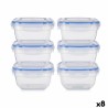 Set di scatole porta pranzo Leknes 30103 Azzurro Trasparente Plastica 900 ml 14,5 x 8,5 x 14,5 cm Ermetico (8 Unità)