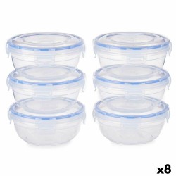 Set di scatole porta pranzo Leknes 30502 Azzurro Trasparente Plastica 800 ml 15,5 x 7,5 x 15,5 cm Ermetico (8 Unità)