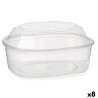 Portapranzo Rettangolare con Coperchio Leknes BS1500ROIOV Trasparente polipropilene 1,5 L 18 x 10,5 x 21,5 cm (8 Unità)