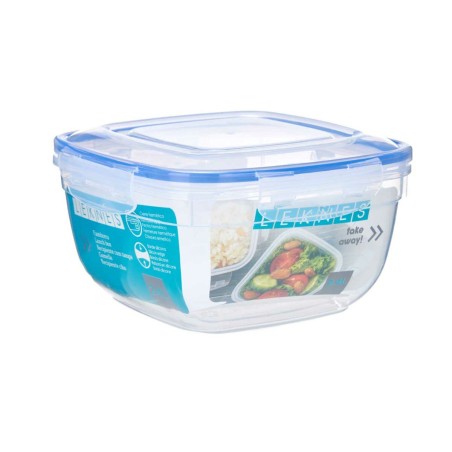 Porta pranzo Ermetico Leknes 30105 Trasparente Plastica Quadrato 2,4 L 20 x 11 x 20 cm (12 Unità)