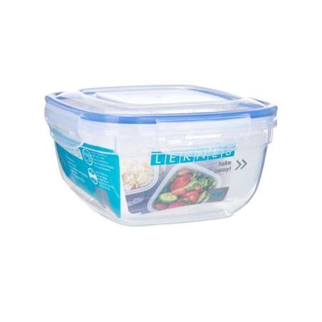 Porta pranzo Ermetico Leknes 30104 Trasparente polipropilene Quadrato 1,5 L 17 x 10 x 17 cm (12 Unità)