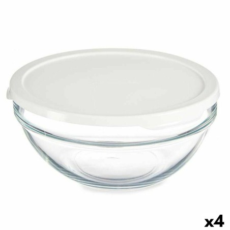 Porta Pranzo Rotondo con Coperchio Pasabahce Chefs Bianco 1,7 L 21 x 9 x 21 cm (4 Unità)