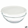Porta Pranzo Rotondo con Coperchio Pasabahce Chefs Bianco 1,7 L 21 x 9 x 21 cm (4 Unità)