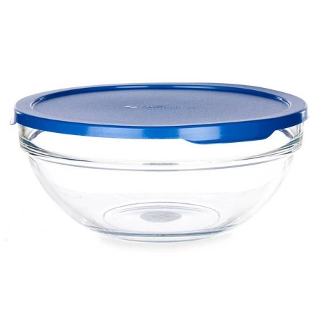 Porta Pranzo Rotondo con Coperchio Pasabahce Chefs Azzurro 1,7 L 20,5 x 9 x 20,5 cm (4 Unità)