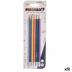 Set di Matite Pincello 499 Giallo Azzurro Verde Multicolore Arancio Torta (12 Unità)