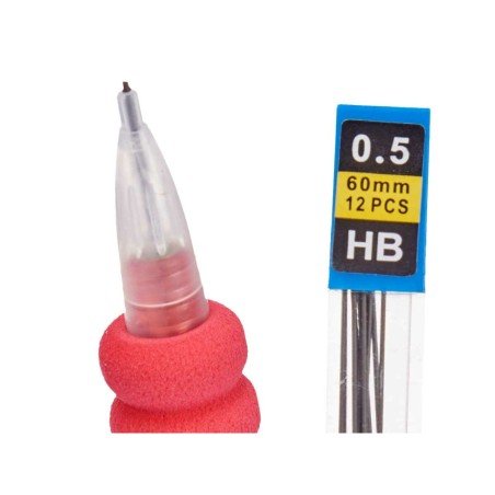 Portamine Pincello 475 Azzurro Rosso Verde Mine da 0,5 mm (12 Unità)