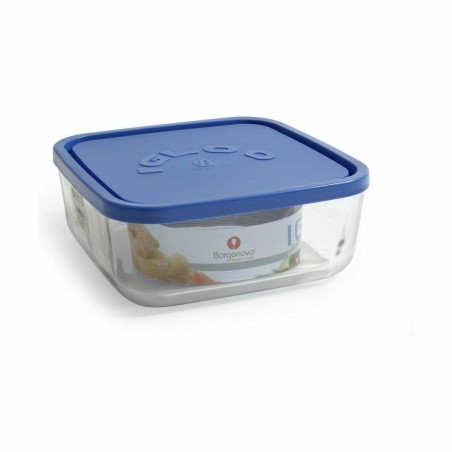 Porta pranzo Borgonovo Quadrato Azzurro 1,8 L 18,5 x 18,5 x 7,4 cm (12 Unità)