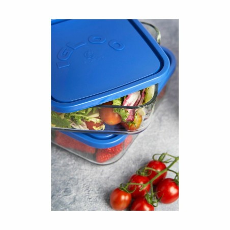 Porta pranzo Borgonovo Quadrato Azzurro 1,8 L 18,5 x 18,5 x 7,4 cm (12 Unità)