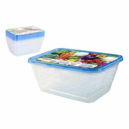 Set di 8 scatole porta pranzo Privilege 1L Rettangolare 17,5 x 12 x 7 cm (24 Unità)