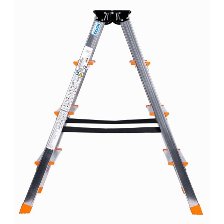 Scala Pieghevole a 4 Scalini Krause 120403 Argentato Alluminio