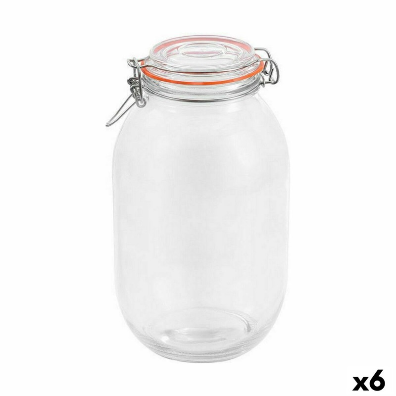 Vaso La Mediterránea Ermetico Vetro 3 L (6 Unità) Vaso La Mediterránea Ermetico Vetro 3 L (6 Unità)