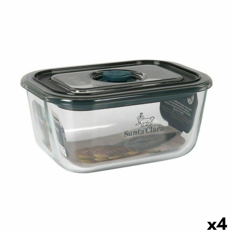 Porta pranzo Ermetico Santa Clara Grigio 500 ml Rettangolare (4 Unità) Porta pranzo Ermetico Santa Clara Grigio 500 ml Rettangolare (4 Unità)