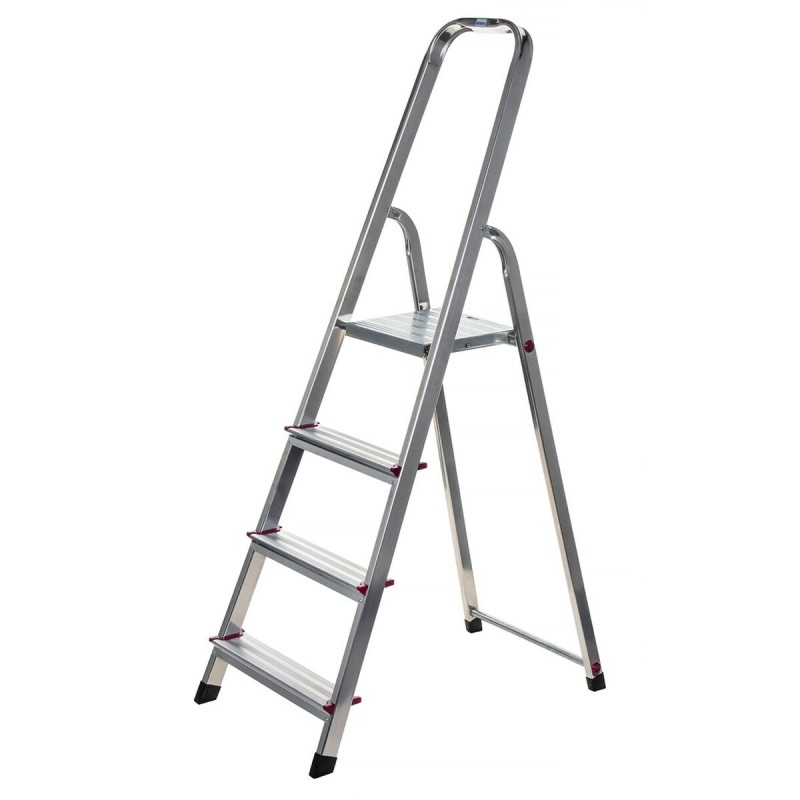 Scala Pieghevole a 4 Scalini Krause 000705 Argentato Alluminio Scala Pieghevole a 4 Scalini Krause 000705 Argentato Alluminio
