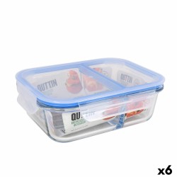 Porta pranzo Ermetico Quttin 2 Compartimenti Rettangolare 1 L (6 Unità)