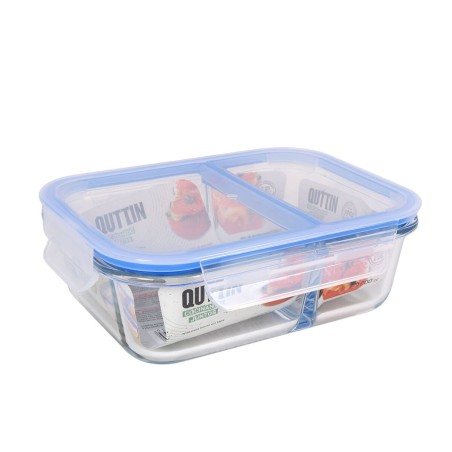 Porta pranzo Ermetico Quttin 2 Compartimenti Rettangolare 1 L (6 Unità)
