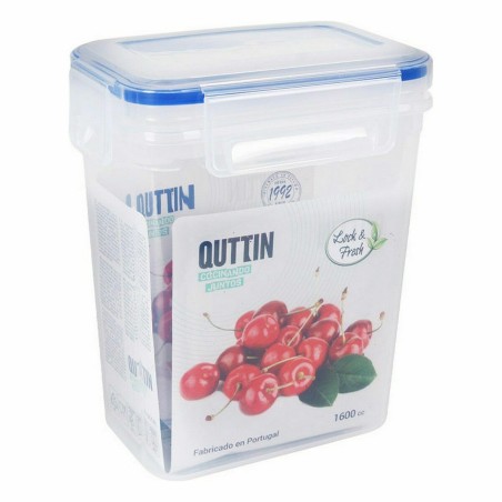 Porta pranzo Ermetico Quttin 1,6 L Rettangolare 15 x 10 x 18 cm (12 Unità)