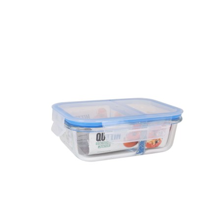 Porta pranzo Ermetico Quttin 2 Compartimenti Rettangolare 580 ml (6 Unità)