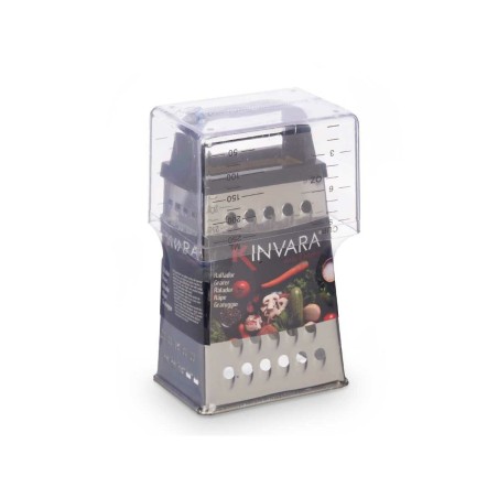 Grattugia con Contenitore Trasparente Acciaio inossidabile 9,5 x 20,5 x 6,7 cm (24 Unità)