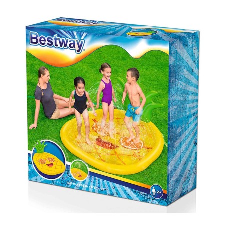 Bestway Spruzzatore Materassino Gonfiabile Ananas 196x165 cm +2 Anni Giardino 52565