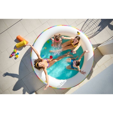 Bestway Piscina per Bambini 2 Anelli Arcobaleno 206x206x51 cm +6 Anni Giardino 54443