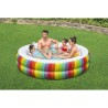 Bestway Piscina per Bambini 2 Anelli Arcobaleno 206x206x51 cm +6 Anni Giardino 54443