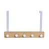 Appendiabiti per Porte Home ESPRIT Bianco Metallo Bambù 38,5 x 4,8 x 25,5 cm