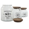 Set di 3 Barattoli Home ESPRIT Naturale Cristallo Acacia 1,5 L 2 L 3 L 16 x 16 x 21 cm