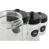 Set di 4 Barattoli Home ESPRIT Nero Metallo Cristallo 1 L 1,5 L 1,8 L 10,4 x 10,4 x 26,4 cm