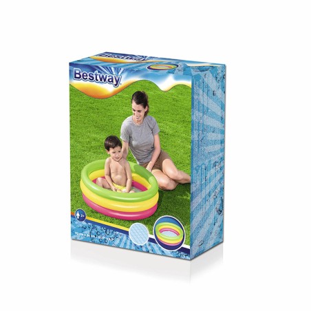 Bestway Piscina Gonfiabile per Bambini 3 Anelli Imbottiti 70x24 cm +2 Anni Giardino 51128