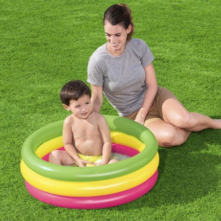 Bestway Piscina Gonfiabile per Bambini 3 Anelli Imbottiti 70x24 cm +2 Anni Giardino 51128