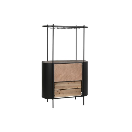 Portabottiglie Home ESPRIT Nero Naturale Metallo Abete 90 x 36 x 150 cm